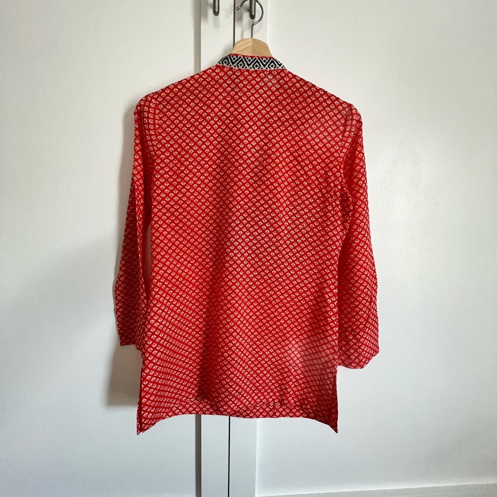 Tory Burch Blouse with Bohemian style hand stitching. - Picture 3 of 4